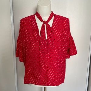 Zara Women tie front blouse